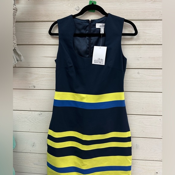 Belle by Badgley Mischka Colorblock Sheath Dress Size 6 - Picture 3 of 7